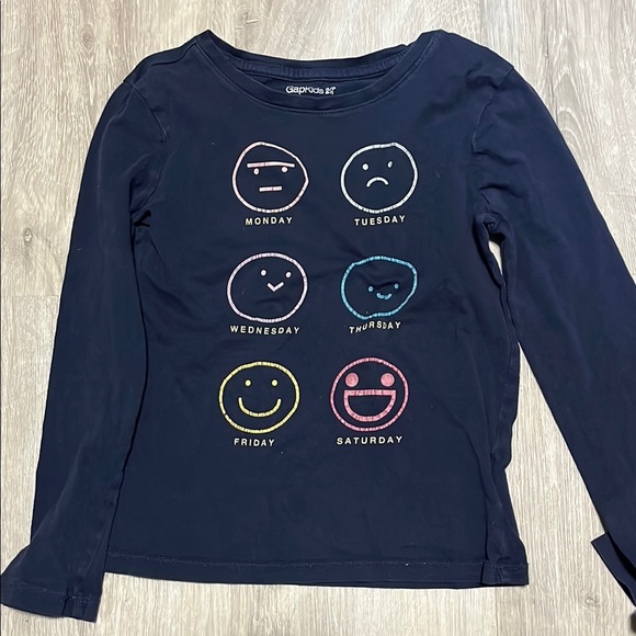 4/$30 GAP Kids Black Emoji Days Shirt - Picture 1 of 1